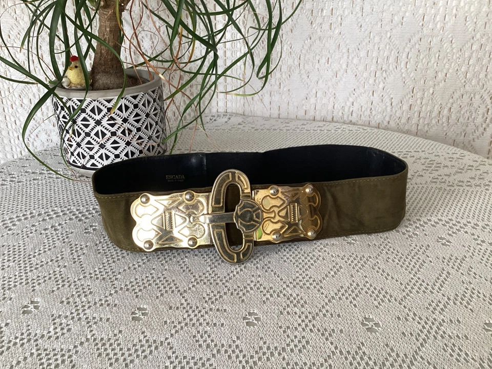 Escada Ceinture Femme en Daim Vert Velours Vintage  ( ACV05/31/05-25LEE ) - Photo 4/4