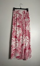 Caribbean Joe Women s Elasticated Waist Wide Leg Botanical Print Pants Cruise S