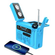 Solar Hand Crank Emergency Radio,NOAA/AM/FM with LED Flashlight  Reading Lam...