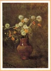 I.Levitan 1965 Russian postcard DANDELIONS IN VASE