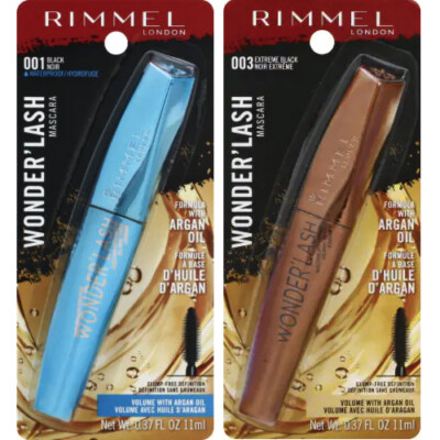 2-Pack NEW Rimmel Wonder Lash Mascara 001 Black Waterproof 003 Extreme (Sealed)