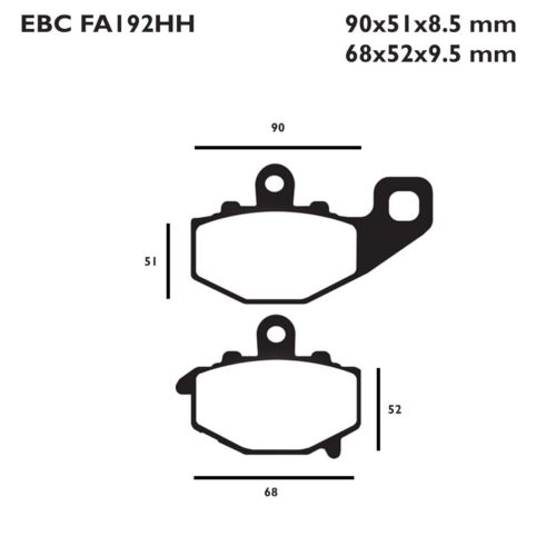 EBC FA192HH Sintered Brake Pads for Kawasaki Z 1000 SX 17-19 - Picture 2 of 5