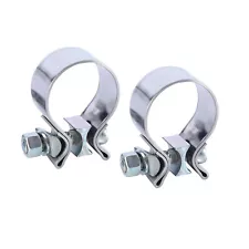 2PCS 3" Exhaust Lap Joint Stainless Steel Clamp Butt Narrow Band Seal Muffler
