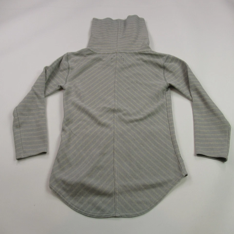 Suéter Burton Mujer XS Manga Larga Cuello Alto Pullover Gris Rayas Foto 4 de 4