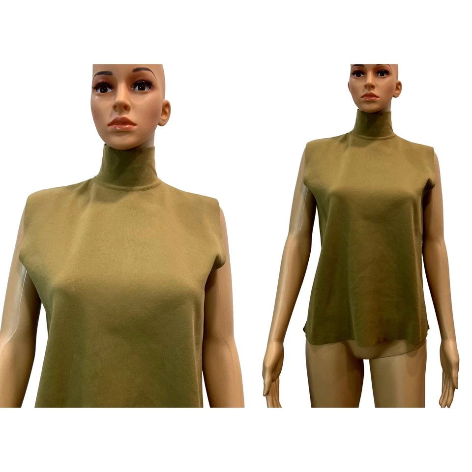 Top vintage Marni sin mangas cuello alto | Mod Chic verde musgo | 46 Foto 3 de 4