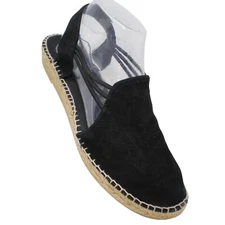 Toni Pons Womens Size 10.5 Nuria Black Suede Espadrille Slip On Sandals