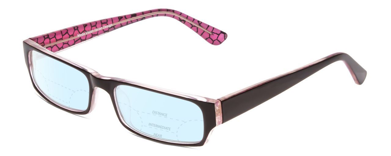 Moda Vision 2013 Unisex Multi-Focus Blue Light Glasses Pink Crystal Mosaic 55 mm