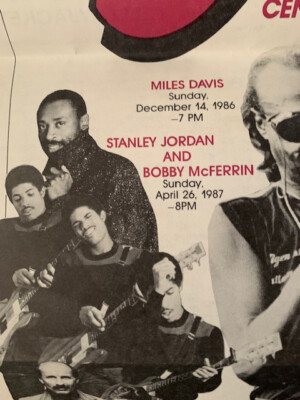 SYRACUSE NY 1986 JAZZ AT CENTER AD WITH MILES DAVIS+CHICK COREA+