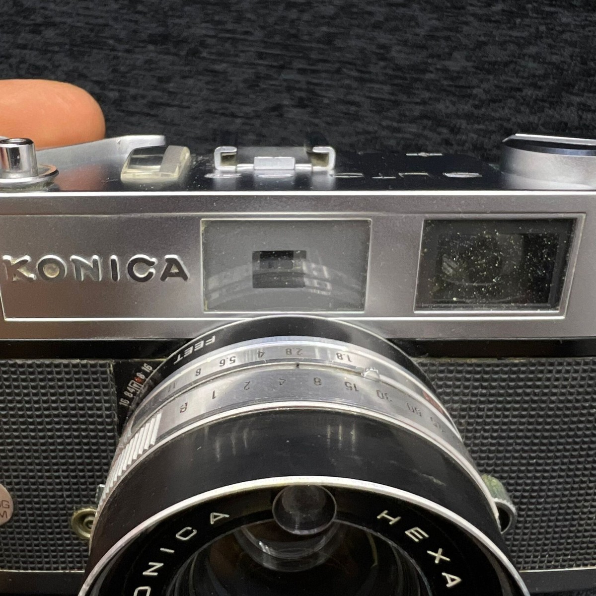 KONICA Auto S2 ヘキサノン 45mm F1.8 ケース付　ジャンク 1965 Vintage Old Camera Konica Auto S2 45mm F/1.8 Lens Hexanon
