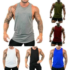 Mens Muscle Workout Training  Bodybuilding Muscle Tank Top Stringer Vest Top