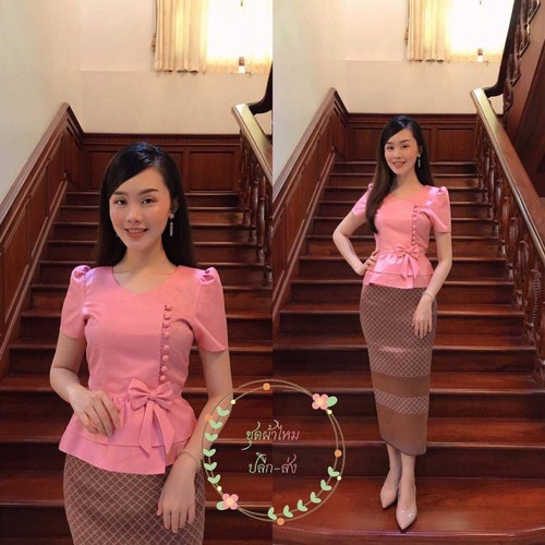 LAOS/THAI TRADITIONAL SILK BLOUSE SHIRTS - THAI TRADITIONAL CLOTHING AND DRESS - Picture 5 of 20