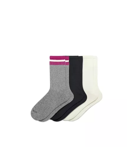 HUE Women's Super Soft Crew Sock 3 Pair Pack, Retro Stripe One Size