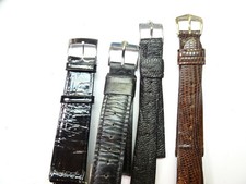 Bulova Accutron ORIGINAL SIGNED CLASP 16-18MM VINTAGE LEATHER BANDS FOR ACCUTRON