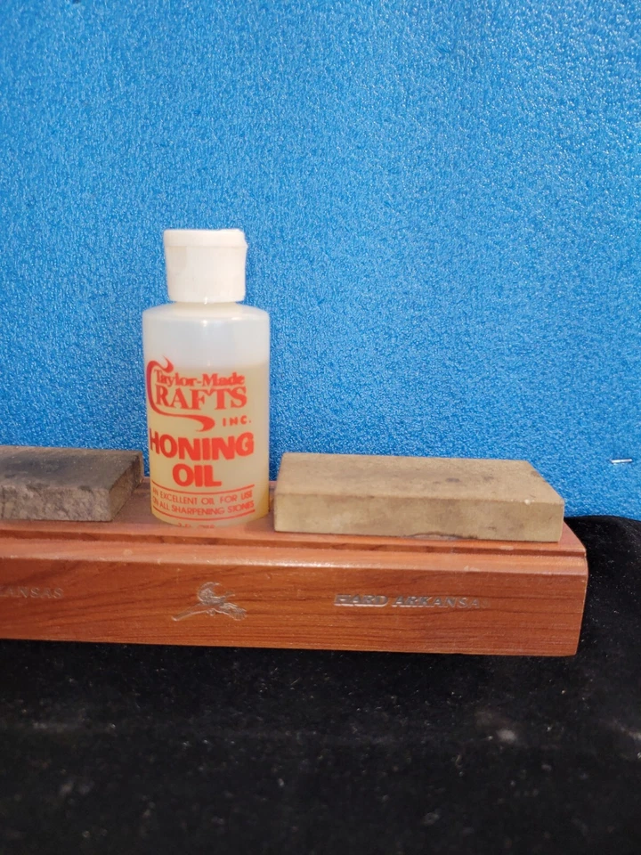 Juego combinado original suave y duro Arkansas Oilstone de colección hecho por Taylor Crafts. OBO Foto 3 de 4