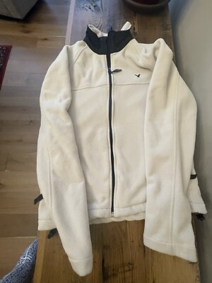 American Eagle Fleece Jacket  S Mens Zip Up Cream Warm