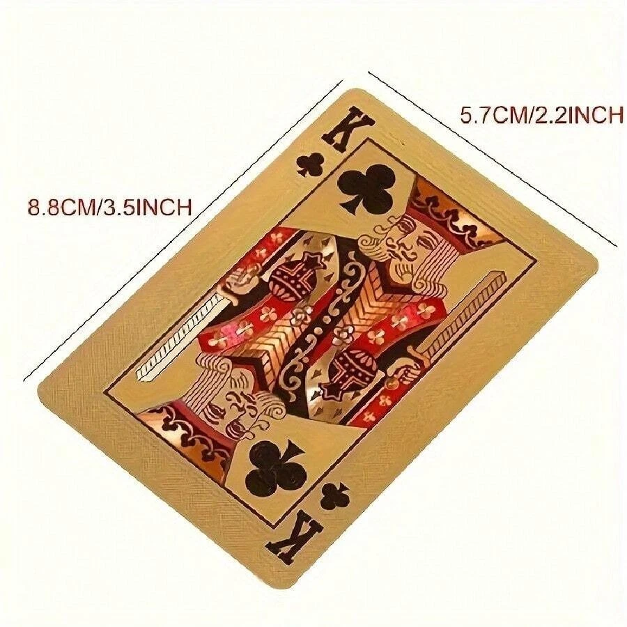 Luxurious Golden Waterproof Playing Cards PVC Card Set for Poker & Party Games - Image 2 of 4