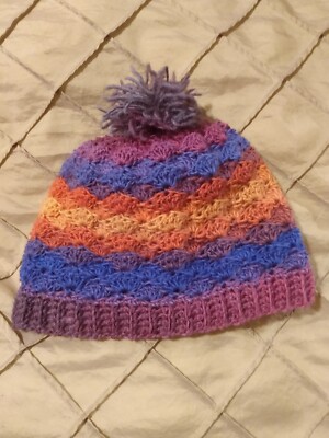 Knitted Hat Multi colored Handmade Crocheted Hat Penkiiy Women Winter Colorful Knit Handmade Crochet Bucket  main image 4