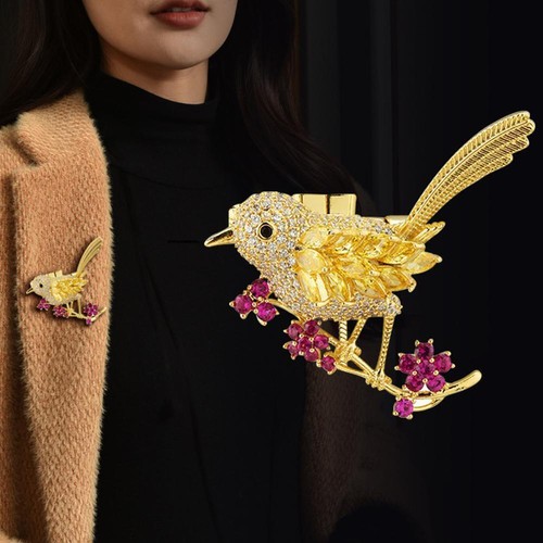 Spilla Corsetto Strass Lucido Carino Uccellino Babbo Decorato Babbo Donna V4M7 - Foto 5 di 11