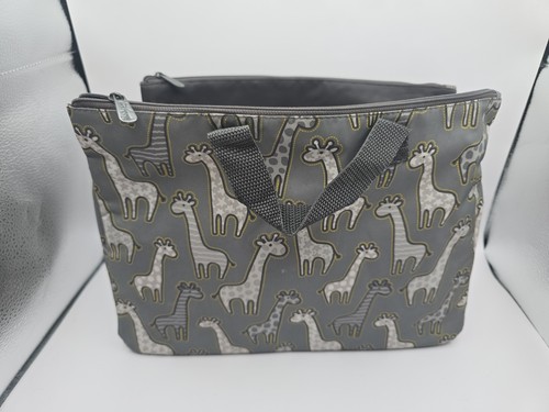Thirty-One Super Swap-It Pocket Bag Organizer Go-Go Giraffe Gray Diaper Tote