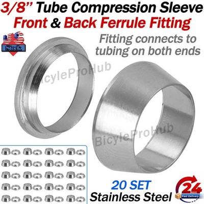 Compression Fitting Ferrule Sleeve 3/8'' Tube Front & Back Ferrule Tubing Fitting