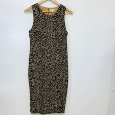 J Crew Dress Size 2 Leopard Print Empire Pencil Midi Career Casual Office Brown
