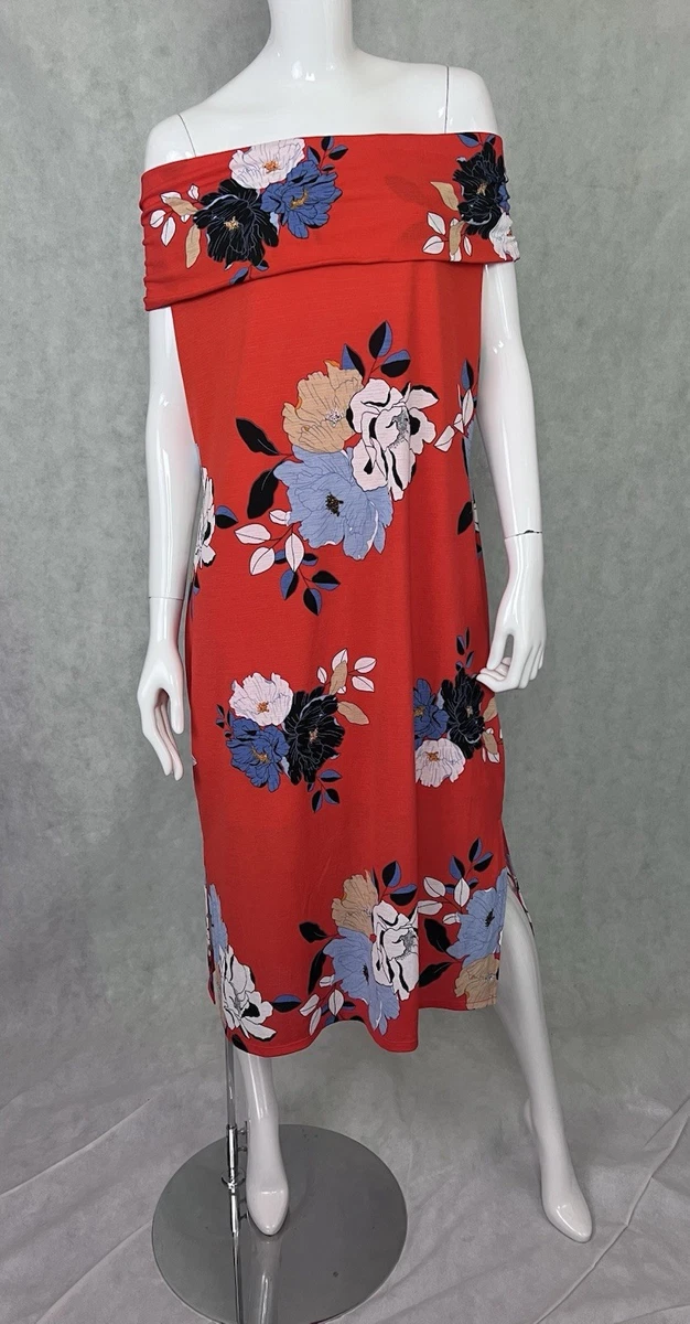 RACHEL Rachel Roy Fit And Flare Printed Pique Dress RACHEL Rachel Roy  Women's Off-The-Shoulder Fit And Flare Dress  Digital Print, Above Knee  Printed Pique Casual Dress