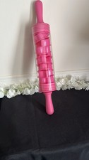 Lovely Pink Hard Plastic Shape Cutters  Storing Rolling Pin