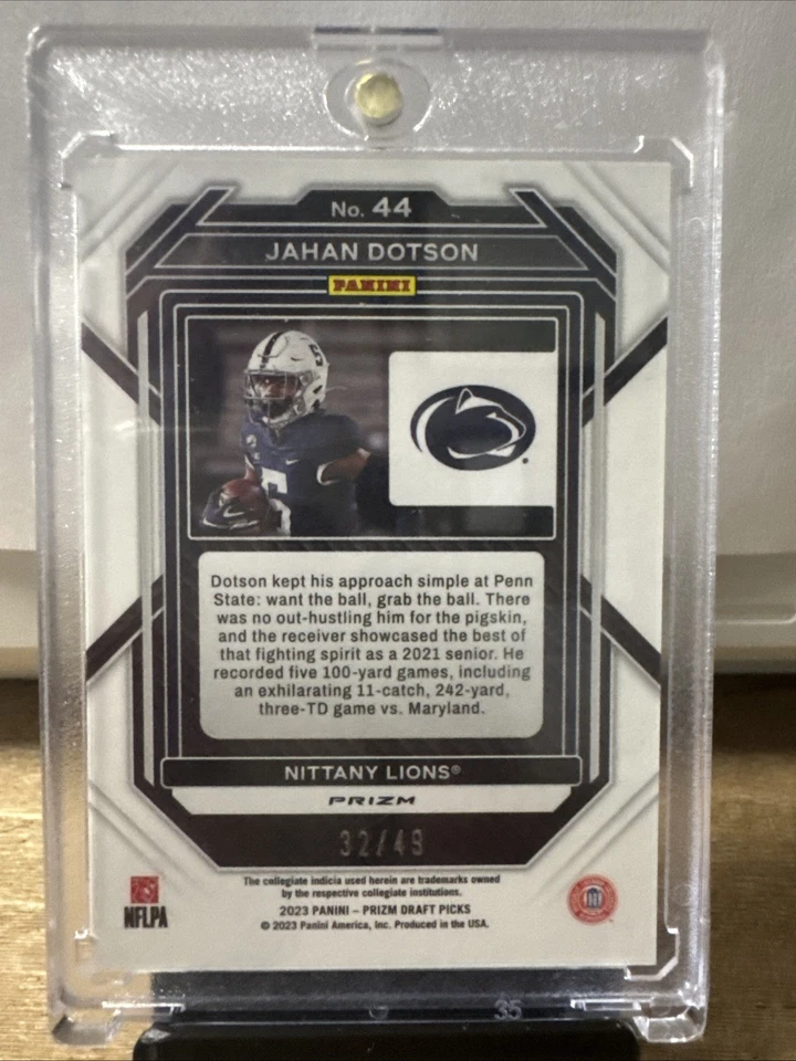 2023 Panini Prizm Draft Picks - Jahan Dotson #44,  /49 - Image 2 of 3
