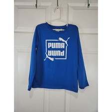 Boy's sz 6 PUMA Blue Long Sleeved Athletic T Shirt