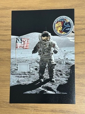 Apollo 17 Space Flown Piece Of Bag Relic NASA Moon Historic Photo
