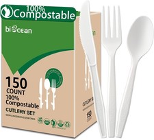100 Compostable No Plastic Knives Forks Spoons Utensils The Heavyweight Heavy D