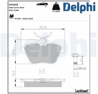 Delphi LP1018 Bremsbelagsatz FüR Scheibenbremse Bremsbelagsatz