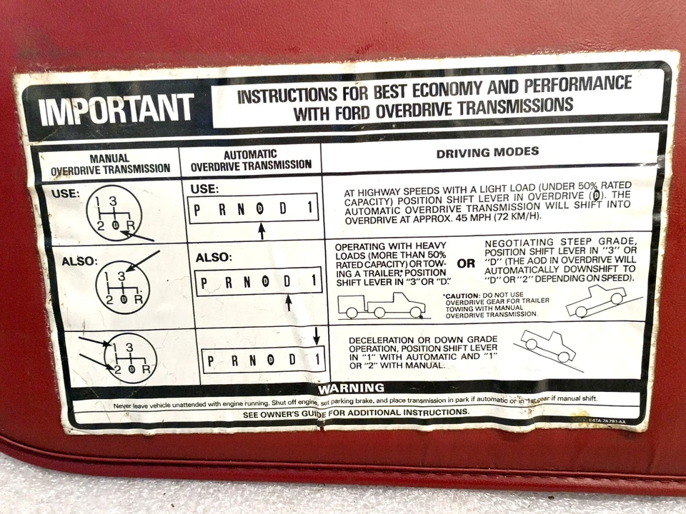 Par de parasoles de vinilo rojo 80-86 F150 F250 F350 Bronco OEM Foto 3 de 4