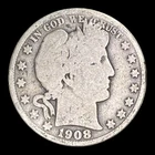 1908-S Barber Silver Half Dollar
