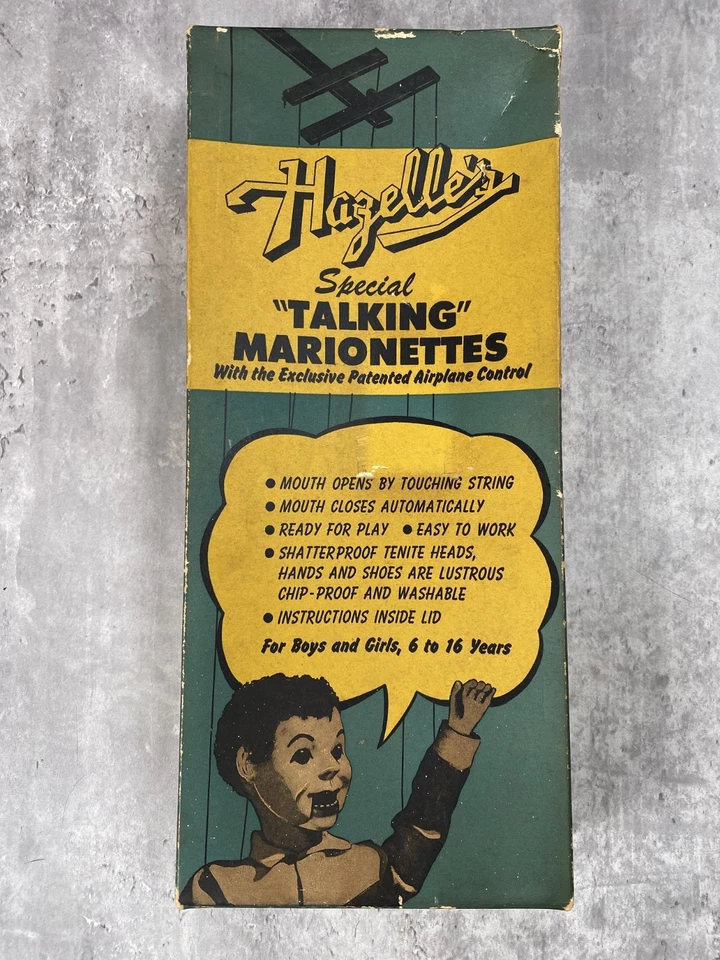 Vintage 50s Hazelle’s Talking Marionette Fairy Tale Witch 304 Airplane Control - Image 3 of 4