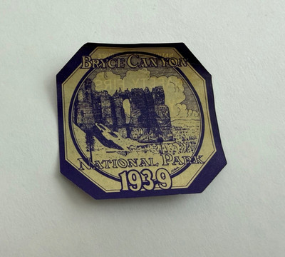 RARE 1939 Bryce Canyon National Park Vintage Window Decal Sticker Original Utah