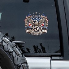 USA 250th Anniversary 1776-2026 America 250 Emblem Car Window Decal Sticker USA