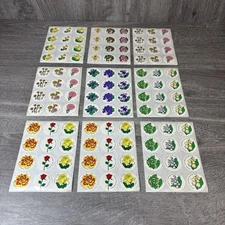 Vintage CTP Scratch ‘N Sniff Violet Rose Lily Carnation Orchid Flower Stickers