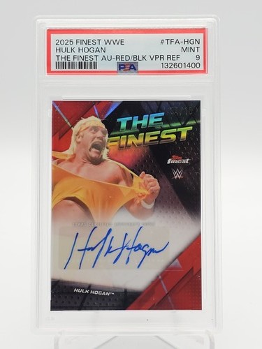 HULK HOGAN 2025 FINEST WWE THE FINEST AUTO RED BLACK VAPOR /10 PSA 9 Q5333