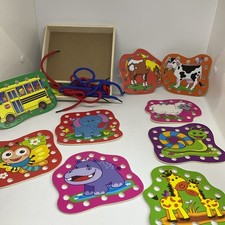 Lace and Trace 8 Animal Cards W/Color Laces-N...