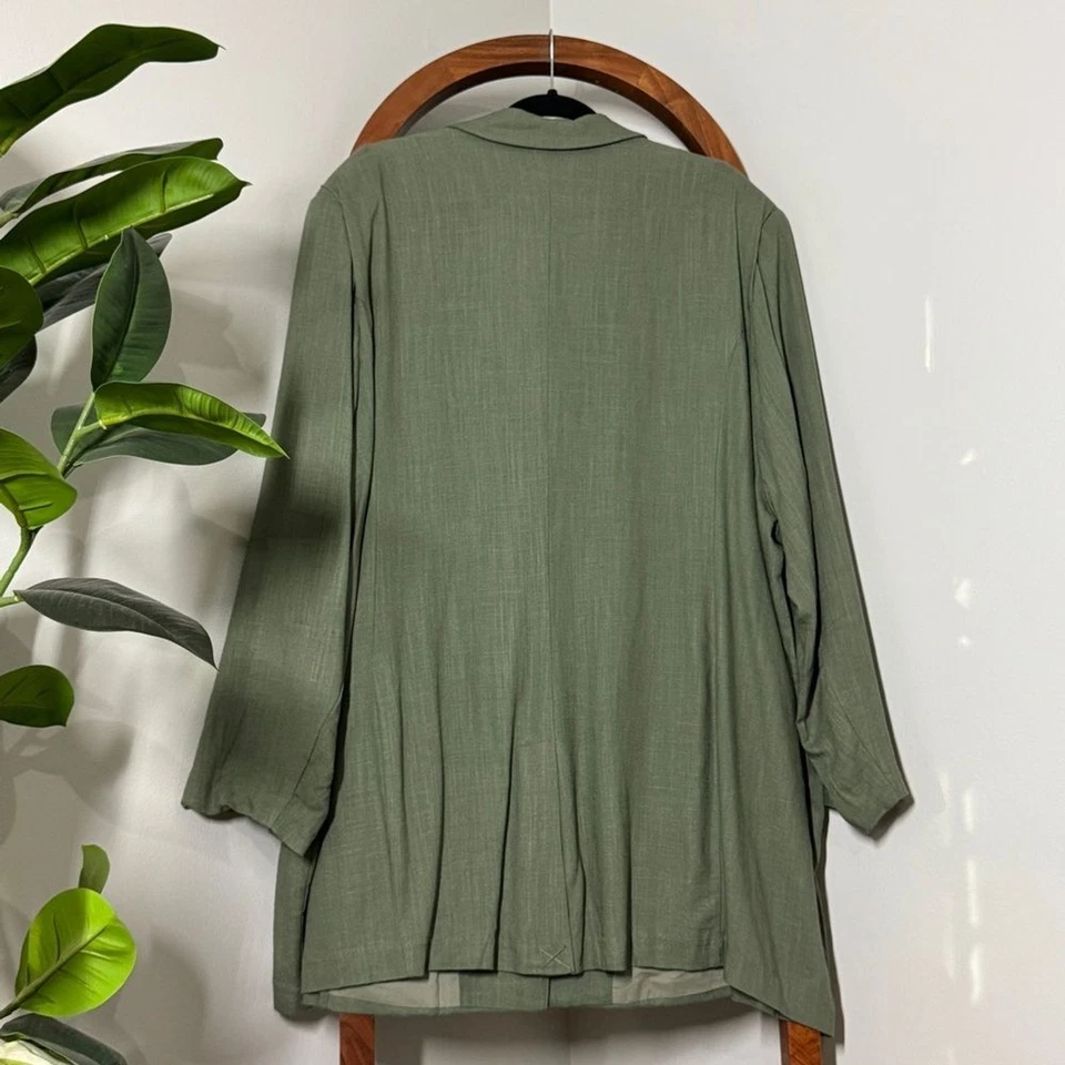 Arna York 26/28 Olive Green Linen Blend Blazer Jacket NEW - Image 2 of 4