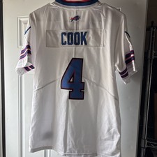 Buffalo Bills White Jersey James Cook Nike On Field Youth L Stitched #4
