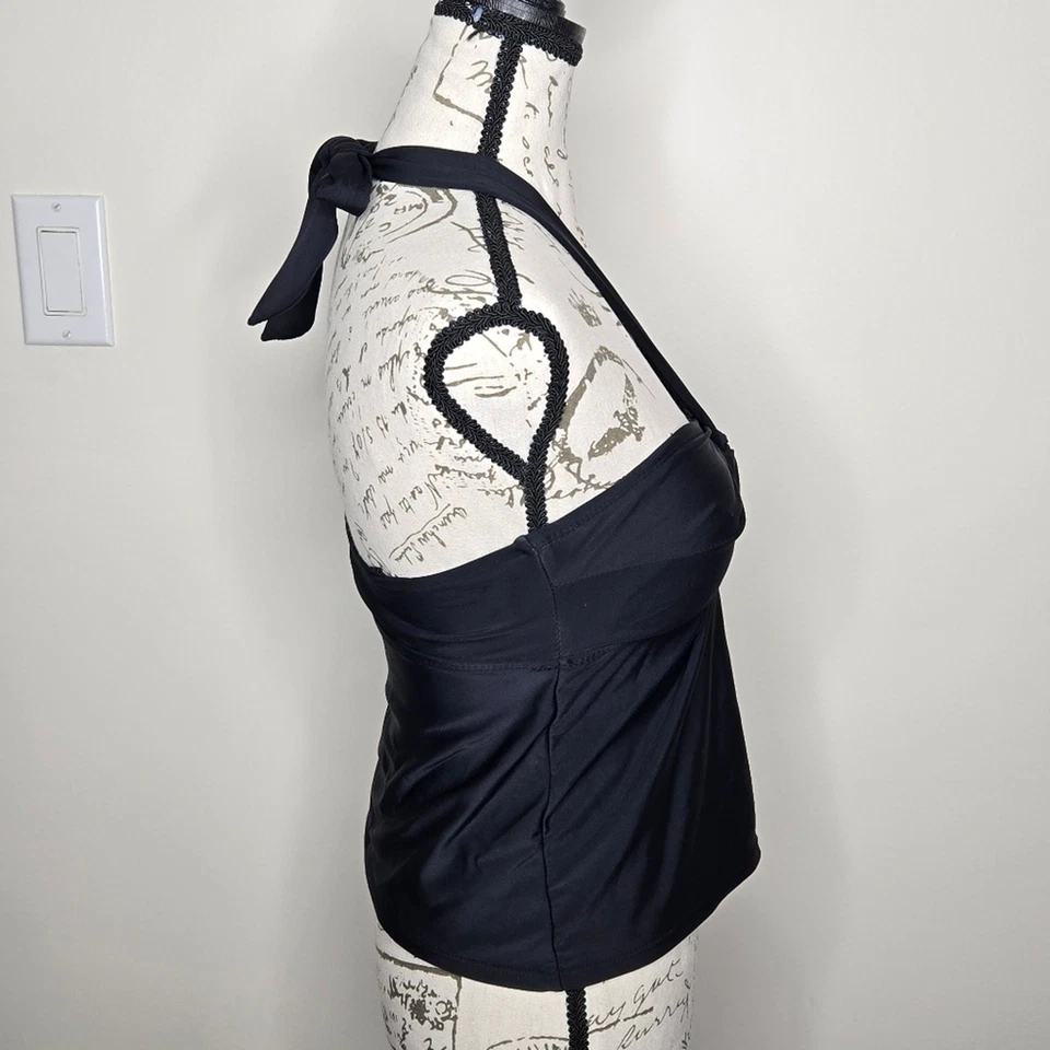 Купальный топ FADED GLORY черный с бретелью через шею галстук размер S 4-6 - Изображение 4 из 4
