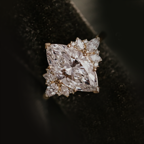 14k Yellow Gold Marquise Cut 1.50 Ct Lab Created IGI Diamond Engagement Ring - Picture 3 of 12