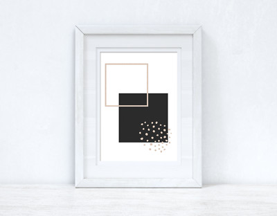 Beige & Schwarz Abstrakt 5 Farben Formen Home Wand Dekor Druck
