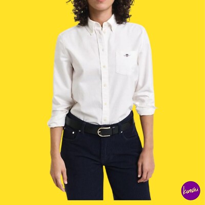 GANT klassisches Oxford-Hemd Damen, weiß, UK 6 (EU 34 | US 2)