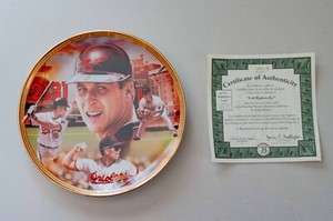 Cal Ripken Jr. Baseball Record Breakers Collection Plate Orioles Bradford Exch