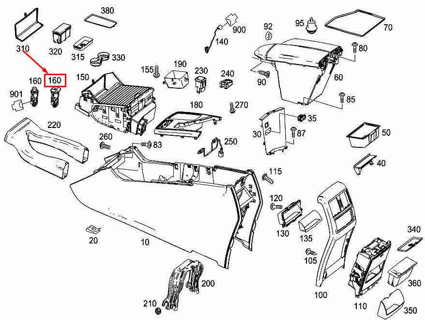 MERCEDES-BENZ GL X166 Mittelkonsolenbuchse A0008206851