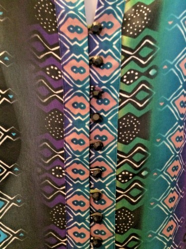 NICOLE MILLER Tunic Top Jewel Tones Blouse Swimsuit Cover Green Purple Pink Sz S - Picture 4 of 7