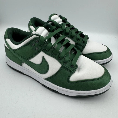 Nike Dunk Low Satin Green White Michigan State Women's Shoes Size 9 DX5931-100